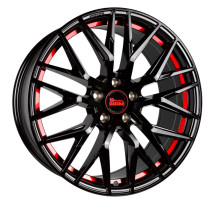 MAM Felgen RS4 18, 8, 5, 108, 45, 72.6, BLACK PAINTED RED INSIDE,