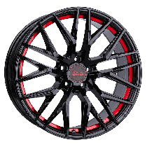 MAM Felgen RS4 17, 7.5, 5, 112, 45, 66.6, BLACK PAINTED RED INSIDE,