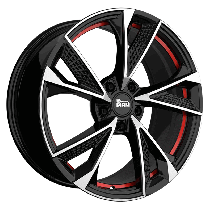 MAM Felgen RS6 17, 7.5, 5, 114.3, 40, 72.6, BLACK PAINTED RED INSIDE,