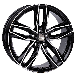 MAM Felgen RS3 18, 8, 5, 112, 45, 66.6, BLACK FRONT POLISH,