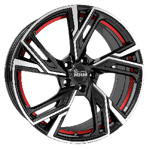 MAM Felgen RS5 16, 7, 5, 108, 38, 72.6, BLACK FRONT POLISH RED INSIDE,