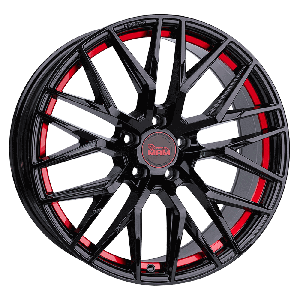 MAM Felgen RS4 17, 7.5, 5, 112, 45, 66.6, BLACK PAINTED RED INSIDE,